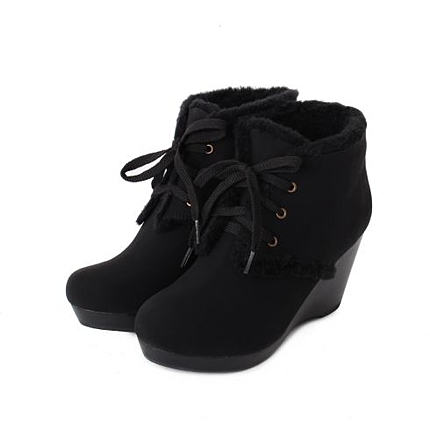 ボアウェッジショートブーツ