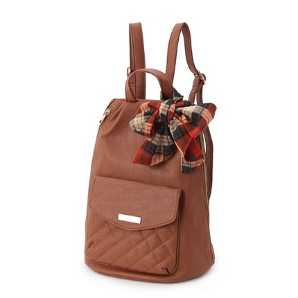 リボンスカーフ付きキルトミニリュック