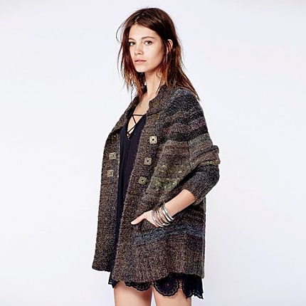 エスニックネップツィードカーディガン