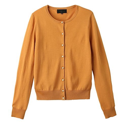 メタルボタンクルーネックカーディガン