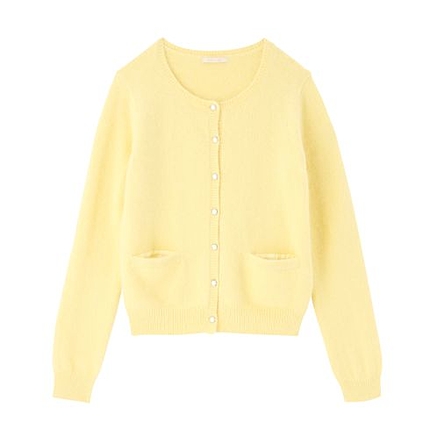 アンゴラ混パーリーボタンニットカーディガン