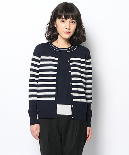 ボーダーニットツインプルオーバー