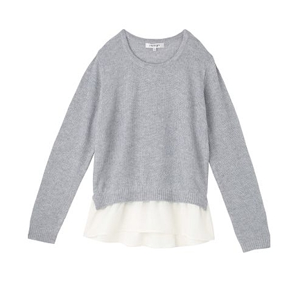 ペプラム切り替えニットプルオーバー