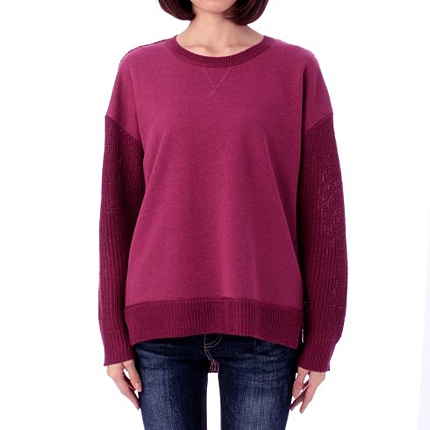 異素材切り替えニットプルオーバー