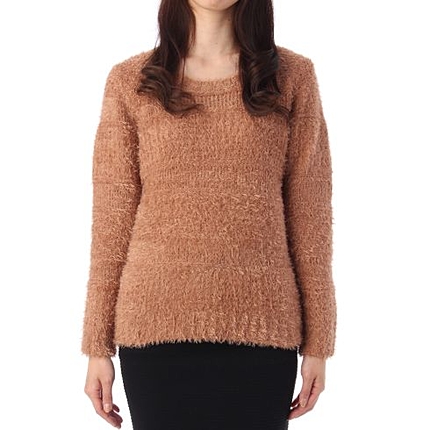 ボーダー切り替えニットプルオーバー