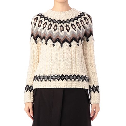 求心編み幾何学柄ニット