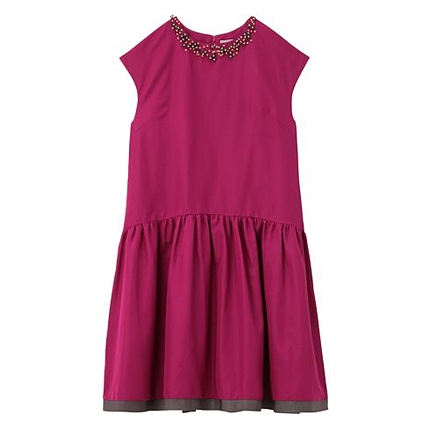 ビジューつきフレンチスリーブワンピース