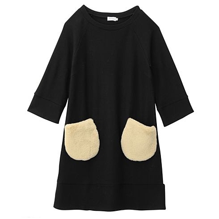 ボアポケットつきニットワンピース