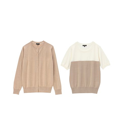 [L]配色ニットアンサンブル