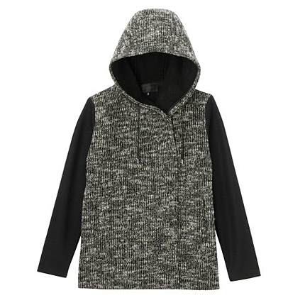 ニット切り替えアシンメトリーパーカ