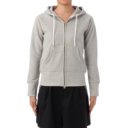 ラグランスリーブダブルジップパーカ