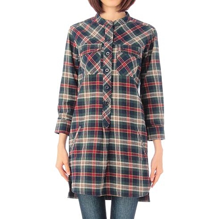 チェック柄チュニックシャツ
