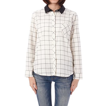 チビ衿クレリックシャツ