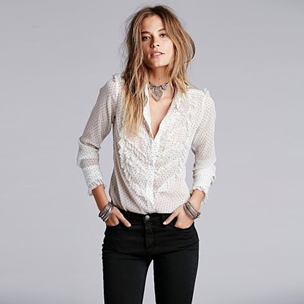 ドットシフォンシャツ