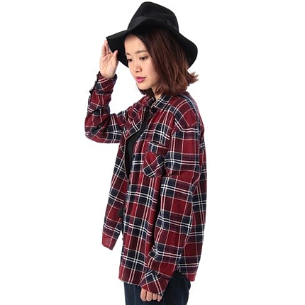 チェック柄ネルシャツ