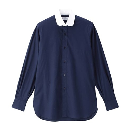 ラウンドカラーストレッチシャツ