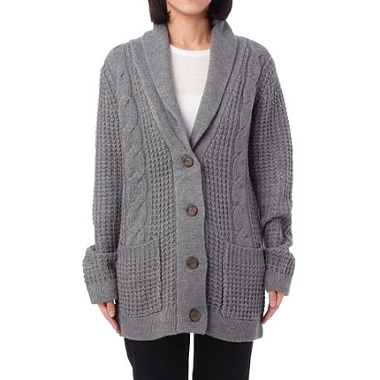 アラン編みルーズフィットカーディガン