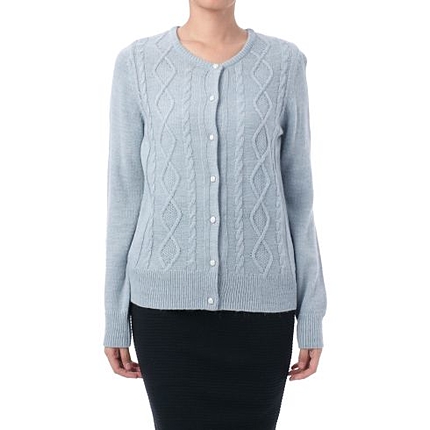 羊毛アルパカ混ケーブルニットカーディガン