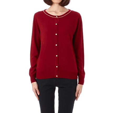 スマイルホット丸首カーディガン