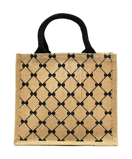 CHECKERRIBBONJUTEBAGエコバッグ