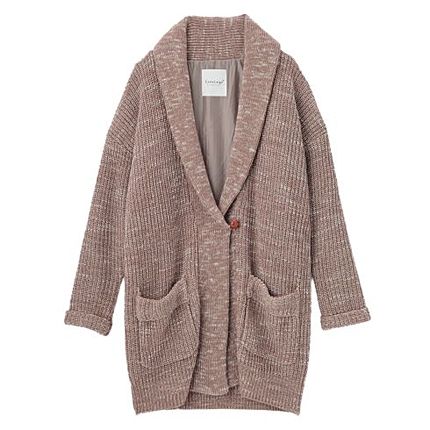 スラブロングニットカーディガン