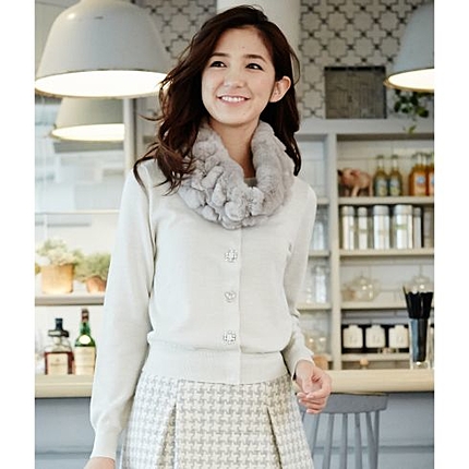 ビジュー使いラメニットカーディガン