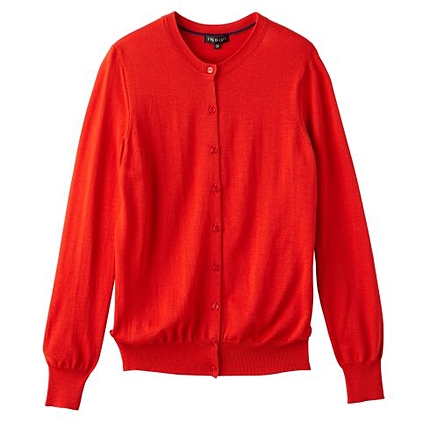 [S]ウール丸首カーディガン