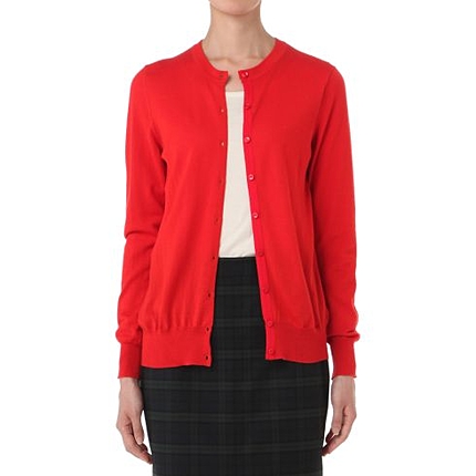 ウール丸首カーディガン