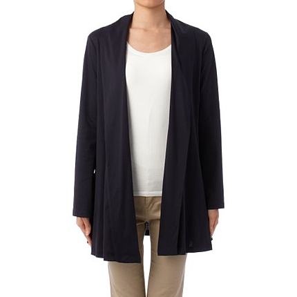 ショールカラーロングカーディガン