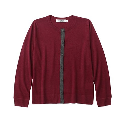 配色ニットカーディガン