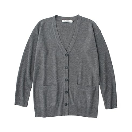 袖切り替えニットカーディガン