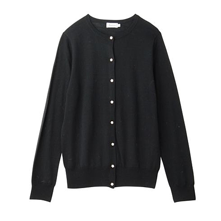 ハイゲージクルーネックニットカーディガン