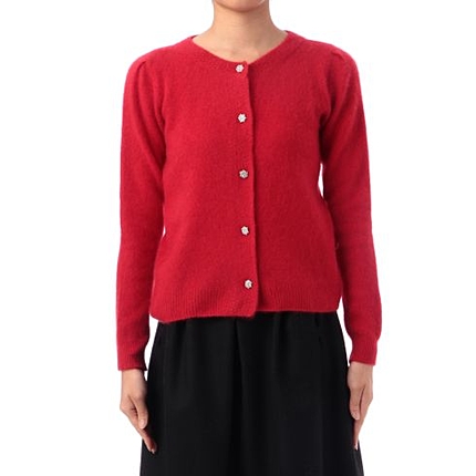 カシミヤビジューボタンカーディガン