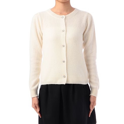 カシミヤビジューボタンカーディガン