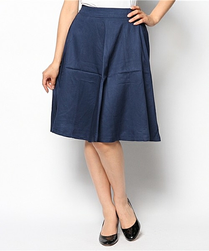 WEGO/レーヨンミディ丈フレアスカート