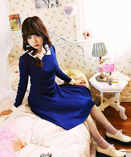 WEGO/AMOコラボニットワンピース