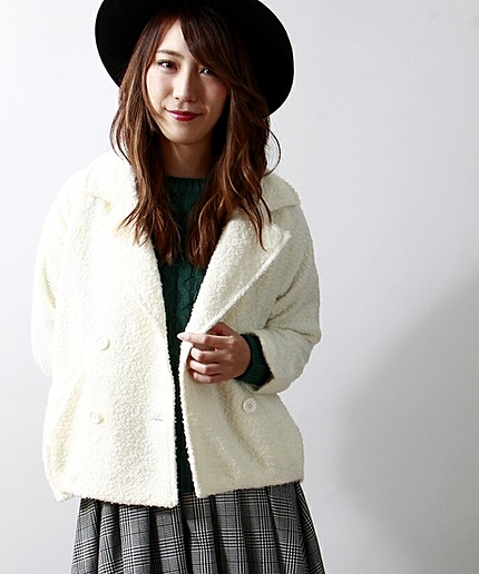 WEGO/ショート丈コクーンコート