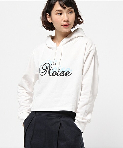 WEGO/ショート丈ロゴプリントパーカー