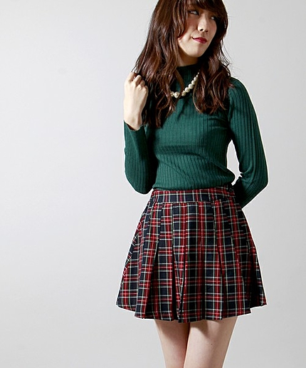 WEGO/チェックプリーツスカート