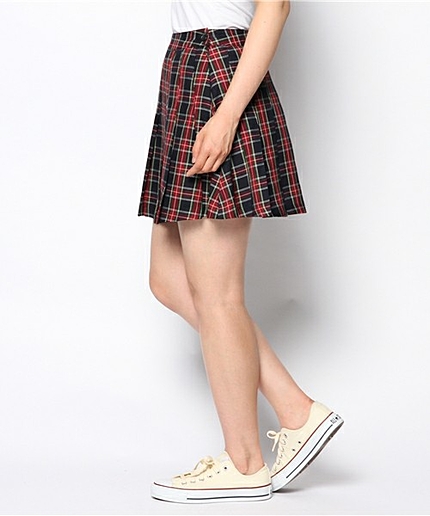 WEGO/チェックプリーツスカート