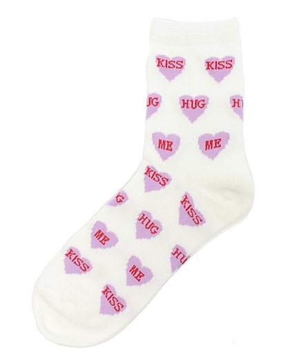 WEGO/ハートロゴ総柄ソックス