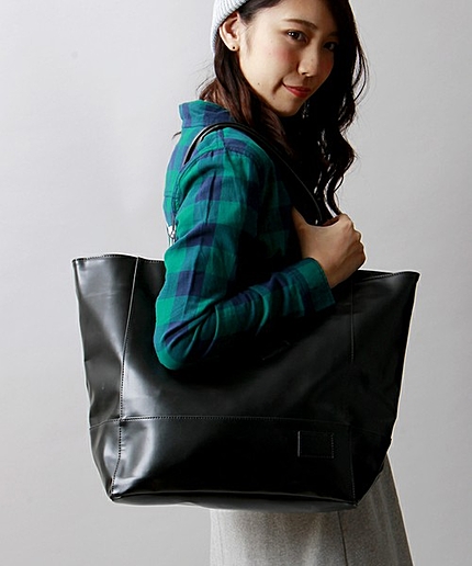 WEGO/レザータッチトートバッグ