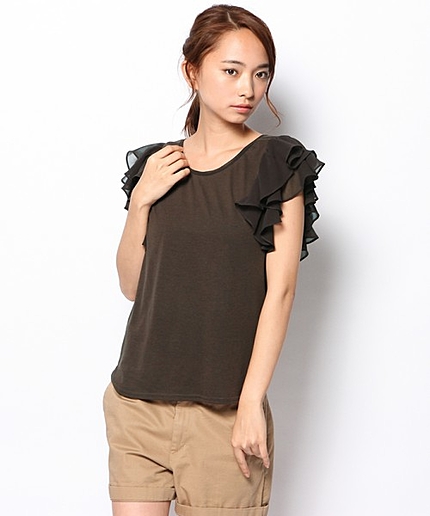 フリルスリーブプルオーバー