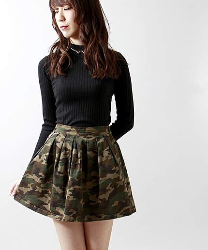 WEGO/迷彩フレアスカート