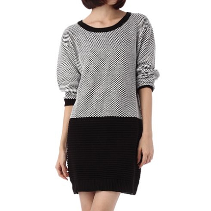 格子ジャガードドッキングワンピース