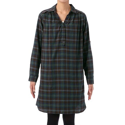 チェックスッキパーシャツワンピース