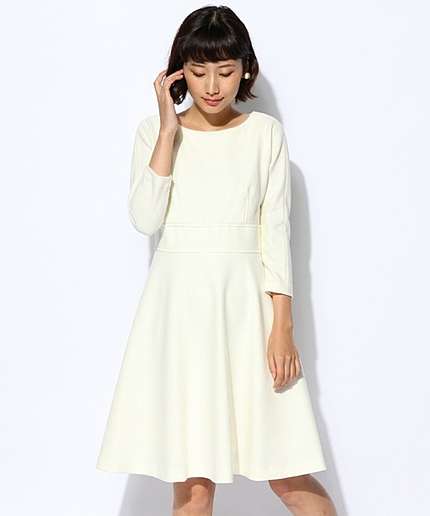 ニットジャージフレアーワンピース