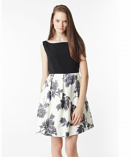 フラワータフタワンピース