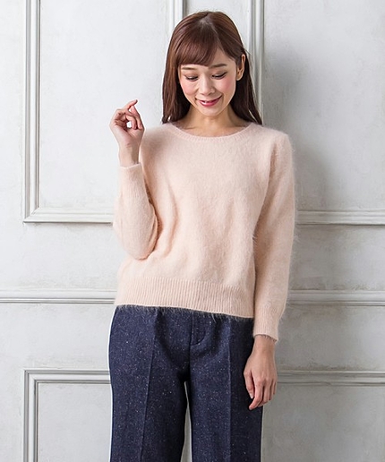 エアリーアンゴラリッチニット