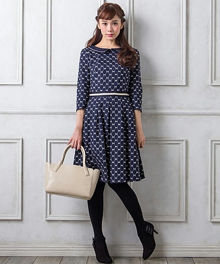 RIBBONCHECKERBOARDドレス